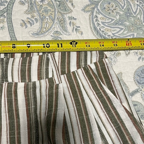 Commense Linen/Cotton Striped Vest & Mid-Waist Striped Wide-Leg Pants Set - Picture 12 of 16